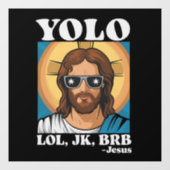 イースターのユーモア YOLO LOL JK BRB イエス様 ウィンドウサイン (シート)