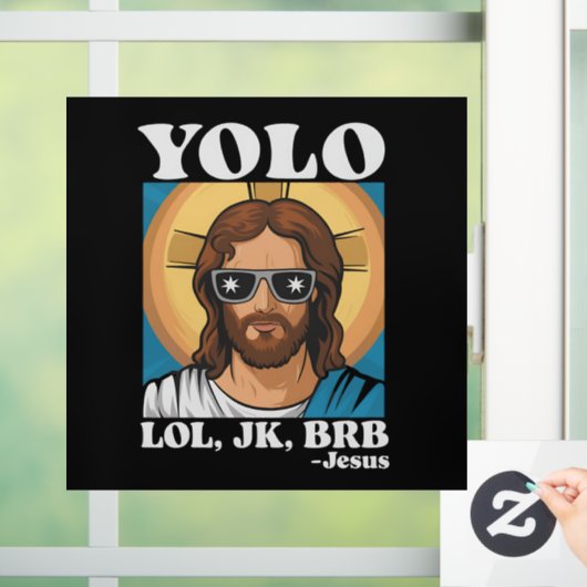 イースターのユーモア YOLO LOL JK BRB イエス様 ウィンドウサイン (ホーム)