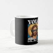 イースターのユーモア YOLO LOL JK BRB イエス様 面白い コーヒーマグカップ (正面左)