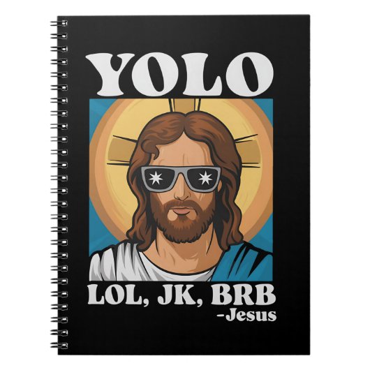 イースターのユーモア YOLO LOL JK BRB イエス様 面白い ノートブック (正面)