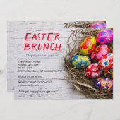 イースターのラスティックな朝食の手描き卵 | 休日 招待状 (正面/裏面)