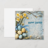 イースターのレトロなグリーティングカード シーズンカード (正面/裏面)