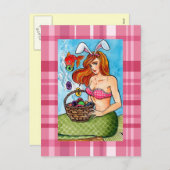 イースターの人魚と彼女の小さなヘルパー シーズンポストカード (正面/裏面)