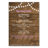 イースターの今後のイベント教会テーブルカード テーブルナンバー (裏面)