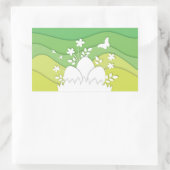 イースターの休日の卵狩りで緑の春自然 長方形シール (バッグ)