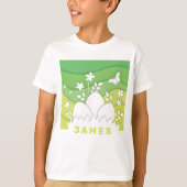 イースターの休日の卵狩りの春自然 Tシャツ (正面)