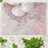 イースターの優しい喜びとフローラ キッチンタオル (折り畳み)