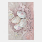 イースターの優しい喜びとフローラ キッチンタオル (縦)