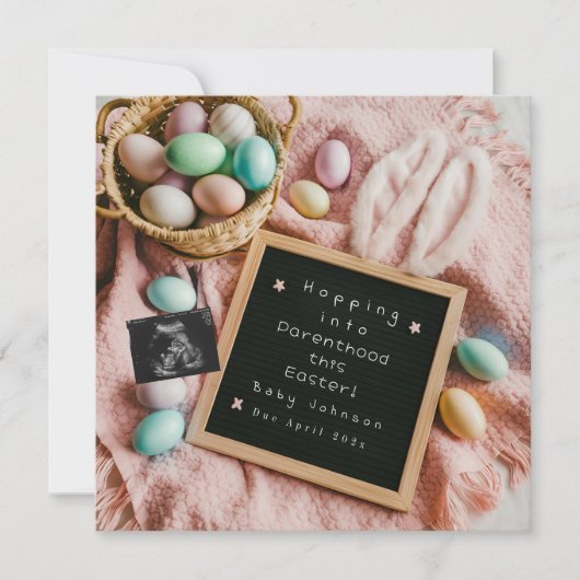 イースターの刺激的な妊娠の発表 シーズンカード (正面)