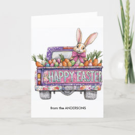 イースターの卵とウサギでいっぱいの車 シーズンカード