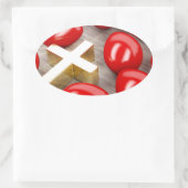 イースターの卵とクロス付きの装飾 楕円形シール (バッグ)