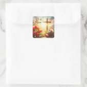 イースターの卵とチューリップを背負って生まれ変わった スクエアシール (バッグ)