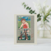 イースターの卵とヴィンテージの子ども ポストカード (スタンド正面)