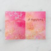 イースターの卵と春の花を持つ白うさぎ シーズンカード (内部)