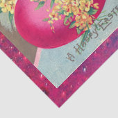 イースターの卵と春の花を持つ白うさぎ 薄葉紙 (詳細)