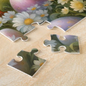 イースターの卵と牧草地のかわいい雛、ヴィンテージ ジグソーパズル (側面)