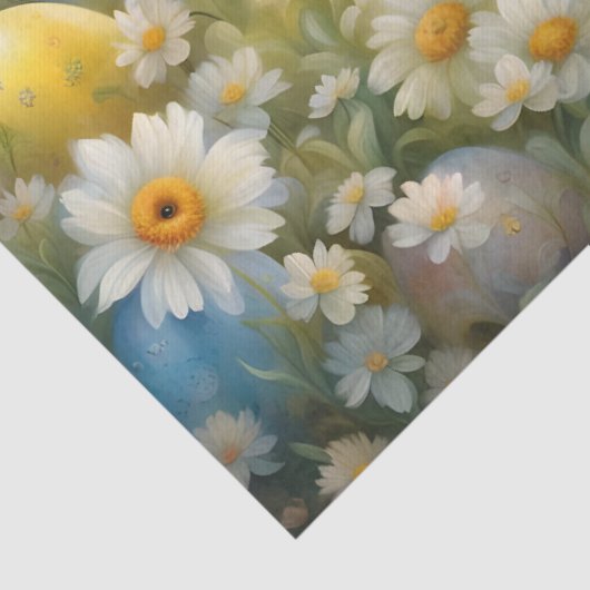 イースターの卵と牧草地のかわいい雛、ヴィンテージ 薄葉紙 (詳細)