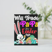 イースターの卵のためにパパを交換する ポストカード (スタンド正面)