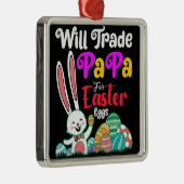 イースターの卵のためにパパを交換する メタルオーナメント (右)