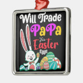 イースターの卵のためにパパを交換する メタルオーナメント (左)
