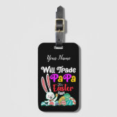 イースターの卵のためにパパを交換する ラゲッジタグ (正面縦)