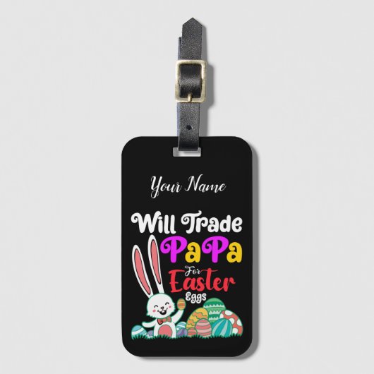 イースターの卵のためにパパを交換する ラゲッジタグ (正面縦)