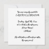 イースターの卵のカラフルな装飾リース（花と葉付き） 招待状 (裏面)