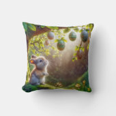 イースターの卵の木の下のバニー クッション (正面)