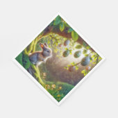 イースターの卵の木の下のバニー スタンダードランチョンナプキン (角)