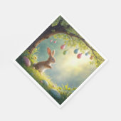 イースターの卵の木の下のバニー スタンダードランチョンナプキン (角)