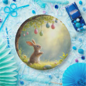 イースターの卵の木の下のバニー ペーパープレート (パーティー)