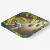 イースターの卵の木の下のバニー ペーパープレート (傾斜あり)