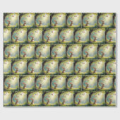 イースターの卵の木の下のバニー ラッピングペーパー (フラット)