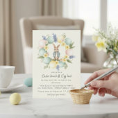 イースターの卵の花輪 ウサギの招待状 シーズンカード