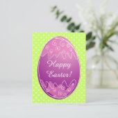 イースターの卵はがき(白い水玉模様模様) シーズンポストカード (スタンド正面)