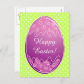 イースターの卵はがき(白い水玉模様模様) シーズンポストカード (正面/裏面)