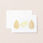 イースターの卵は色違うとパットで並んだ 箔カード (封筒付き正面)