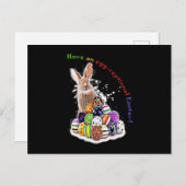 イースターの卵を持って!イースターバニーエッグ ポストカード (正面/裏面)