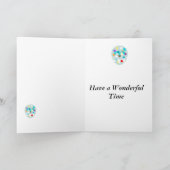 イースターの卵を編集可能に保持かわいいグレーハムスター カード (内部)