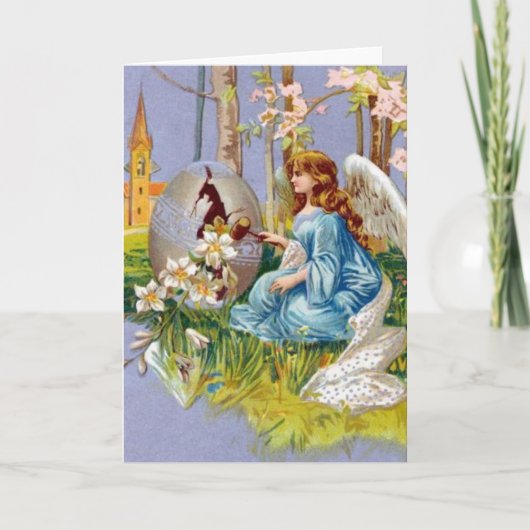 イースターの卵を開く天使 シーズンカード (正面)