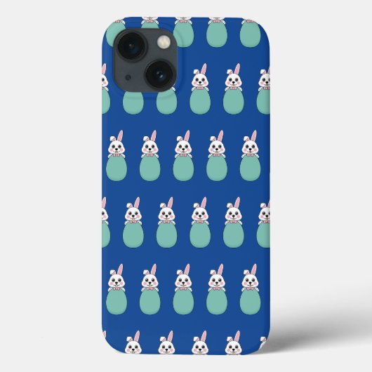 イースターの卵パターンを持つかわいい白いバニー Case-Mate iPhoneケース (裏面)