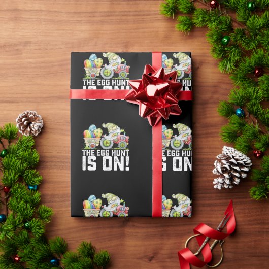 イースターの卵探しはノームのイースターにやってくる 面白い ラッピングペーパー (クリスマスギフト)