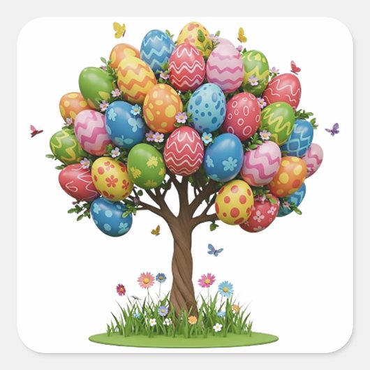 イースターの卵木 スクエアシール (正面)