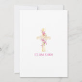 イースターの卵狩りとブランチ ピンクの蘭の花 招待状 (裏面)