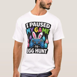 イースターの卵狩りをするためゲームを一時停止したゲーマー Tシャツ