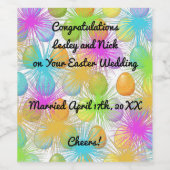 イースターの卵結婚付きワインラカラフルベル ワインラベル (シングルラベル)