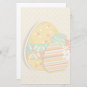 イースターの卵記号付きグリーティングカード 便箋 (正面/裏面)