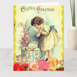 イースターの古いヴィンテージ絵はがき カード