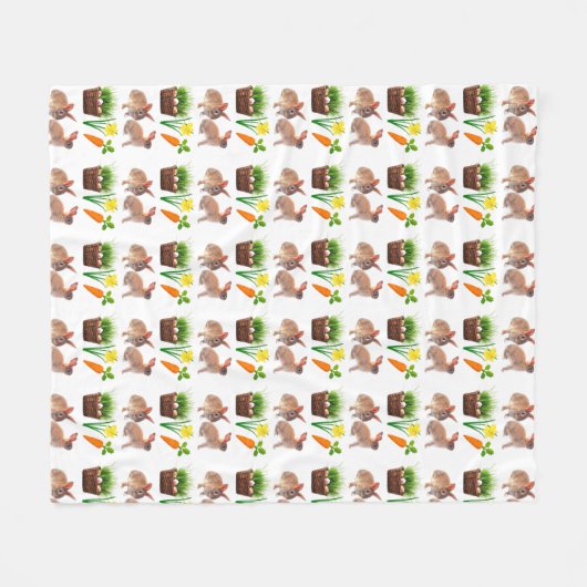 イースターの古典的なウサギの快適なホリデーシーズン フリースブランケット (正面(横))