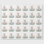 イースターの可愛いうさぎと卵の人気コレクション ラッピングペーパー (フラット)